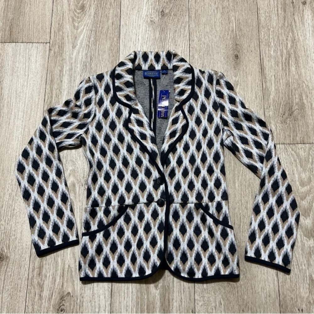 Brand New With Tag Pendleton Brown Cotton Diamond Argyle Print Petite